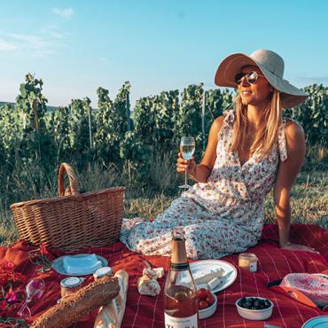 Picnic en los viñedos de Champaña
