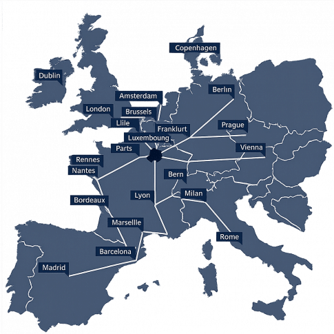 Carte de la Marne en Europe
