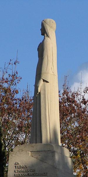 Statue Reconnaissance de protection pendant la 1e Guerre Mondiale